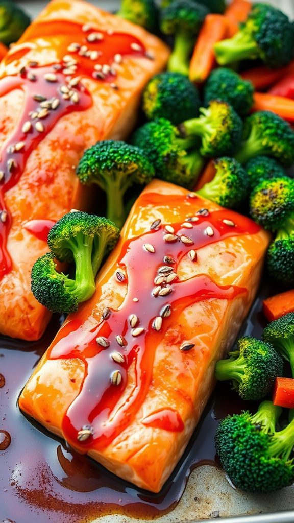 salmon stir fry with broccoli