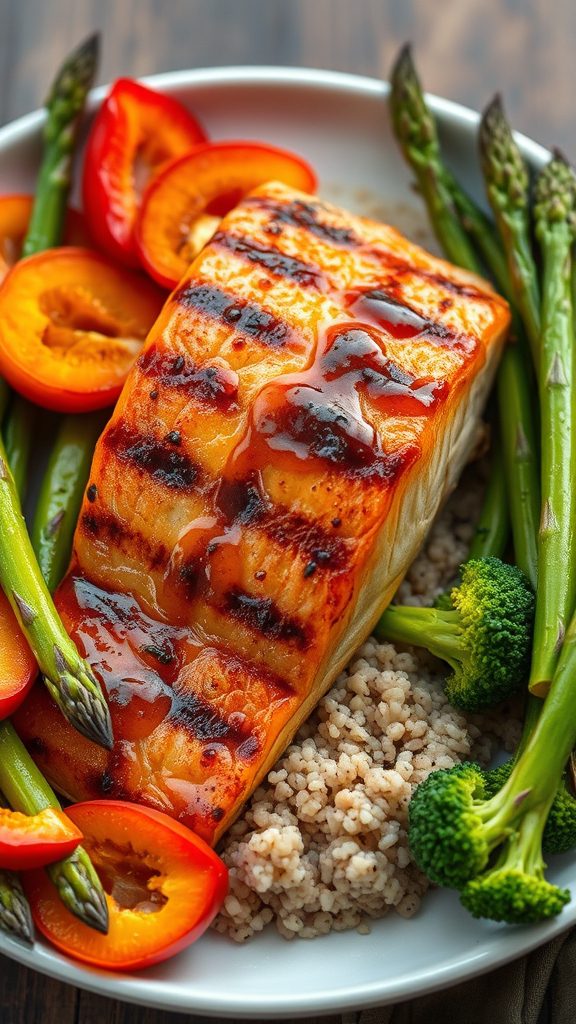 salmon topped with apricot