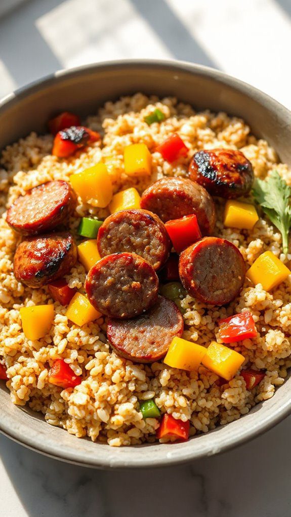 sausage and quinoa dish