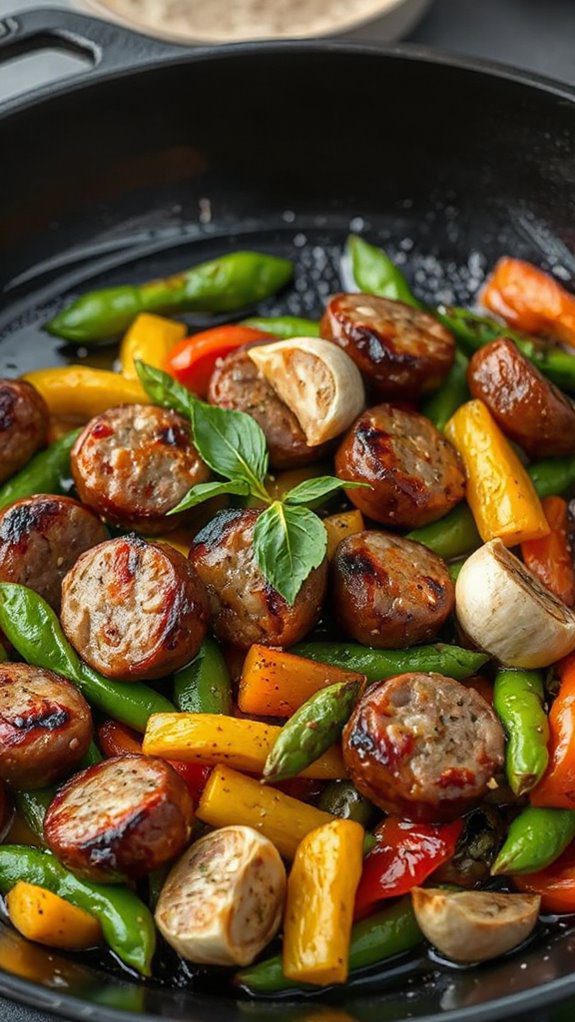 sausage and vegetable stir fry