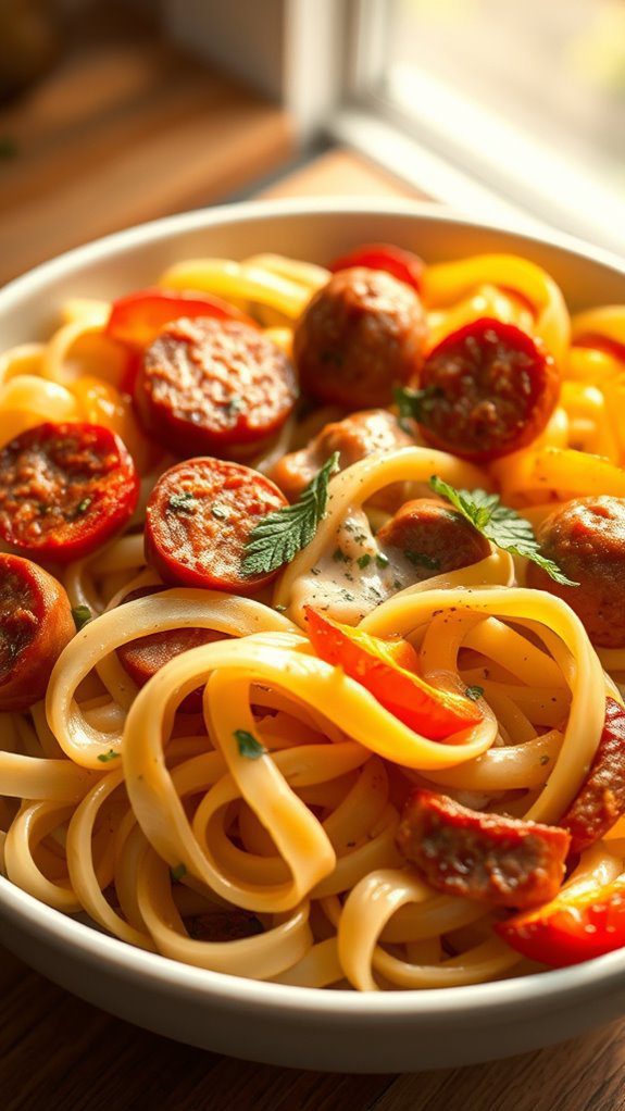 sausage pepper pasta dish