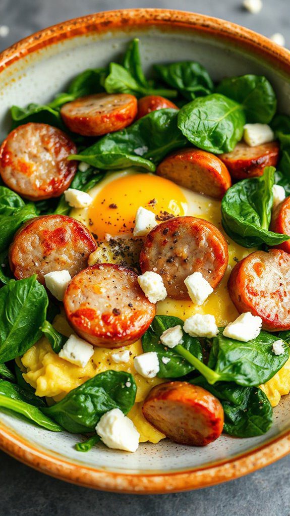 sausage spinach breakfast bowl sausage spinach breakfast bowl