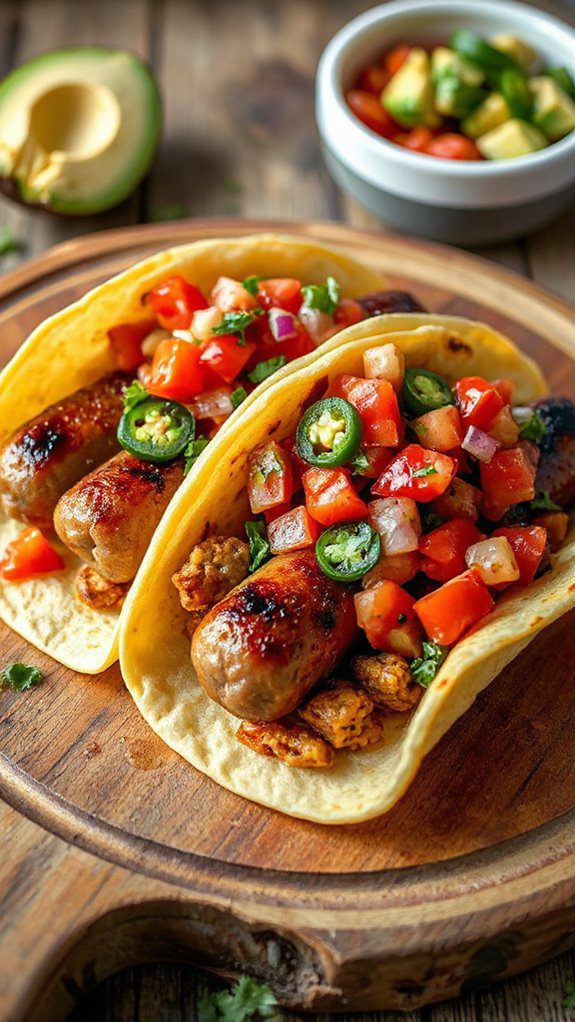 sausage tacos with salsa