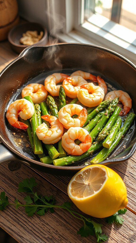 saut ed shrimp with asparagus
