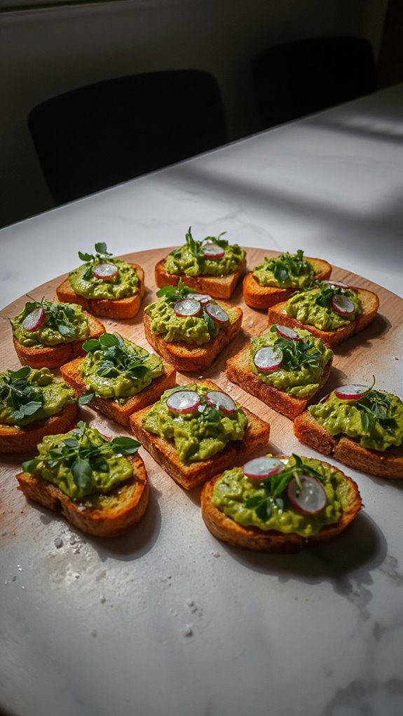 savory avocado toast bites