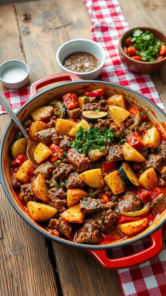 savory beef and potatoes