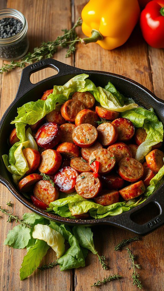 savory cabbage and sausage dish