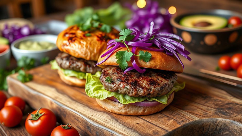 savory cabbage beef burgers