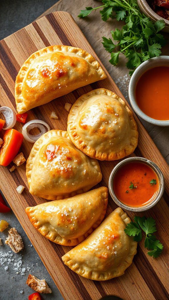 savory chicken filled pastries