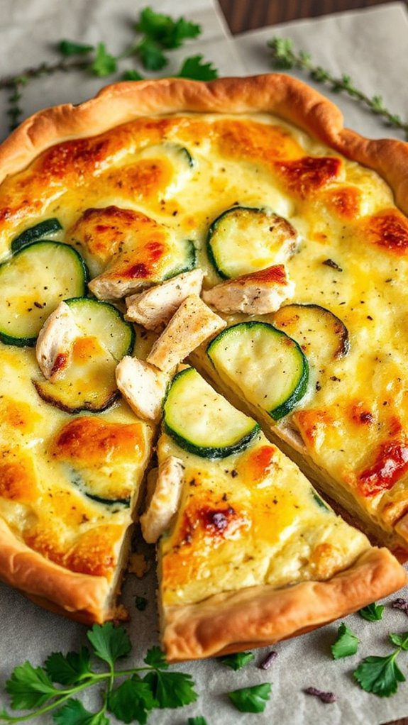 savory chicken zucchini quiche