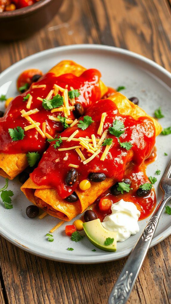 savory enchiladas with sweetness