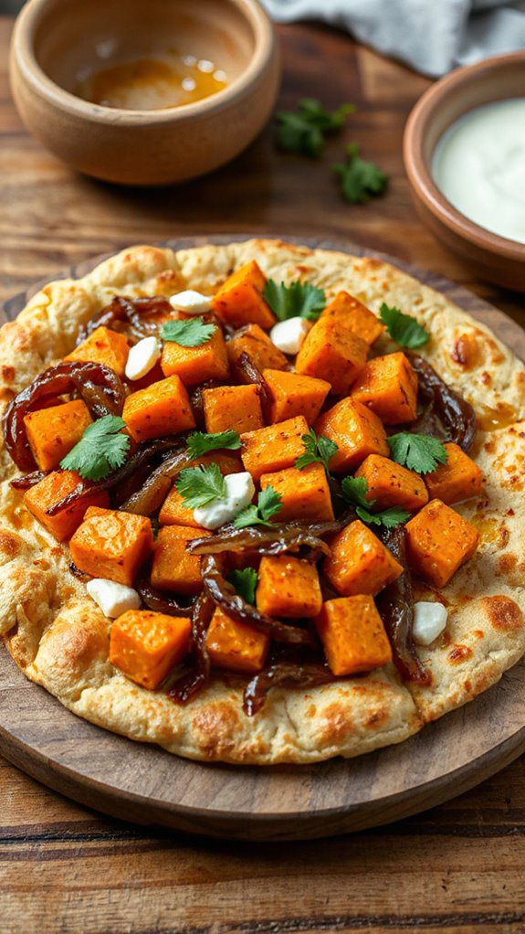 savory flatbread with sweetness