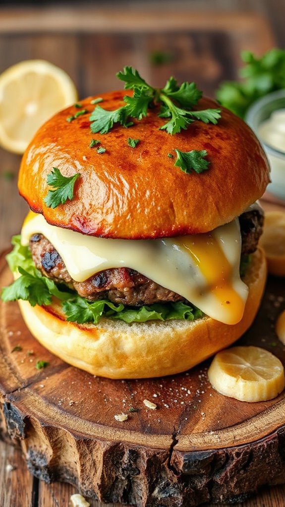 savory garlic herb burger