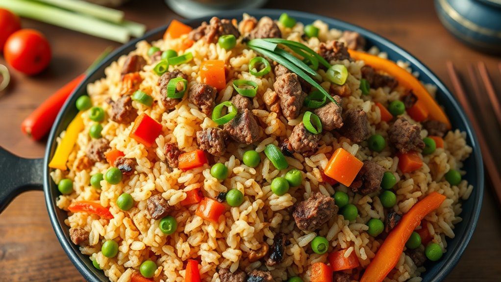 savory hamburger fried rice