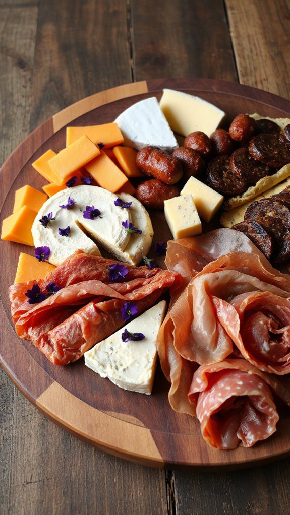 savory meats and cheeses