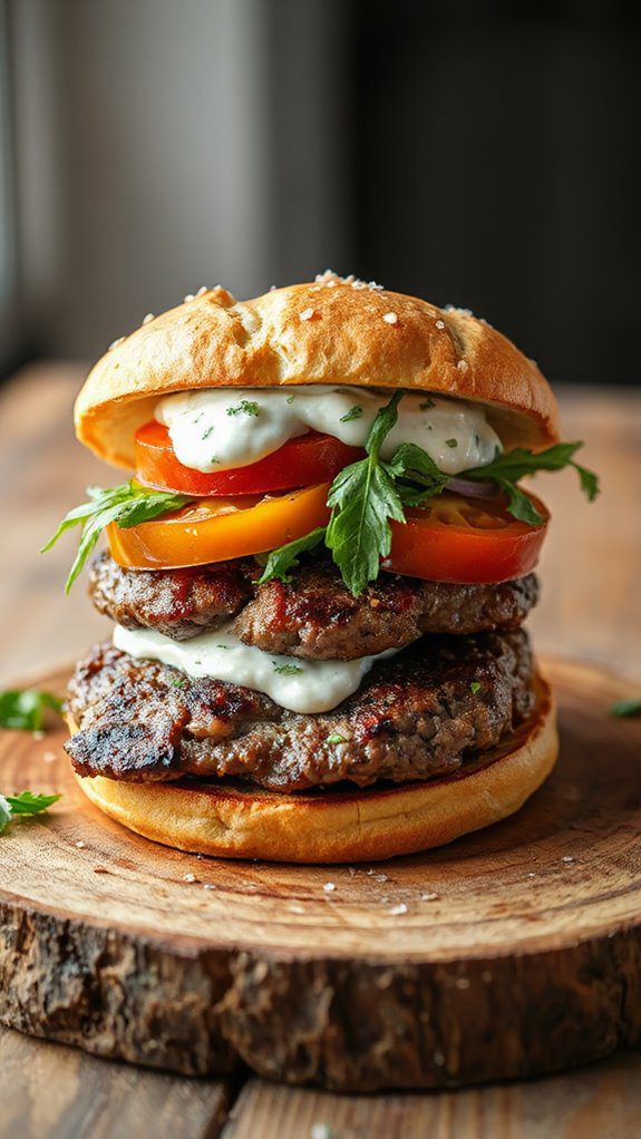 savory mediterranean lamb burger savory mediterranean lamb burger