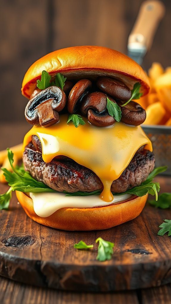 savory mushroom swiss burger savory mushroom swiss burger