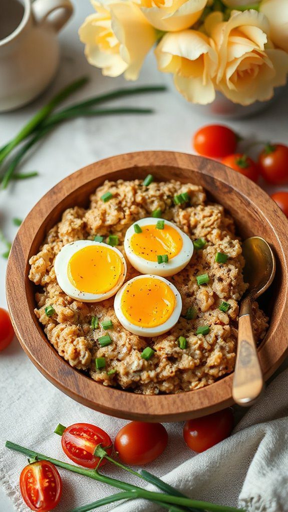 savory oatmeal with egg