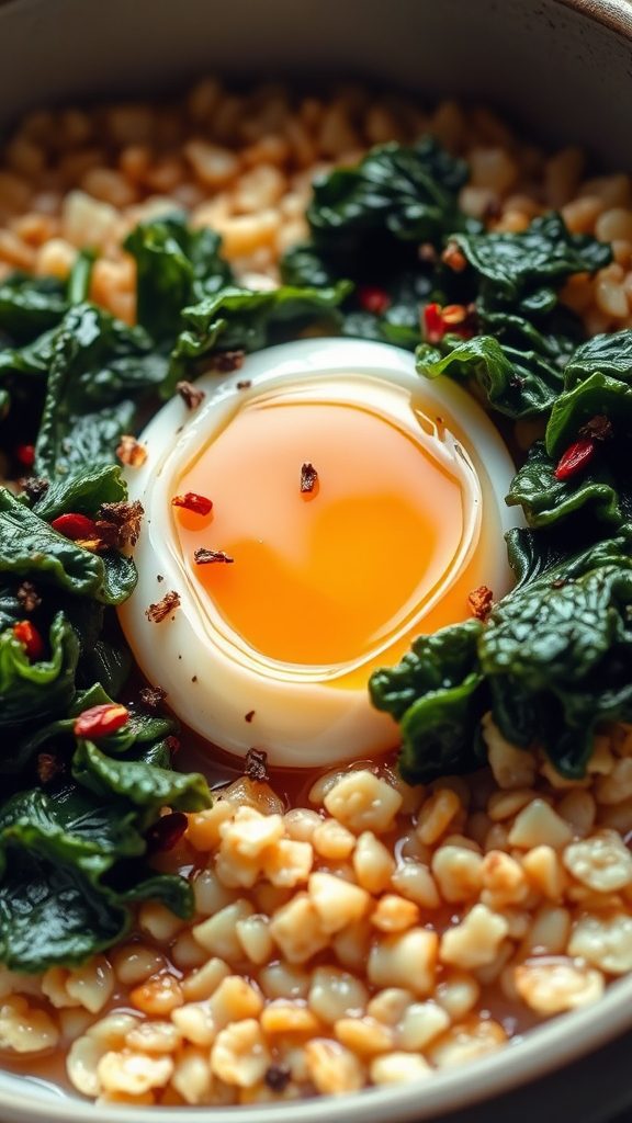 savory oats with kale