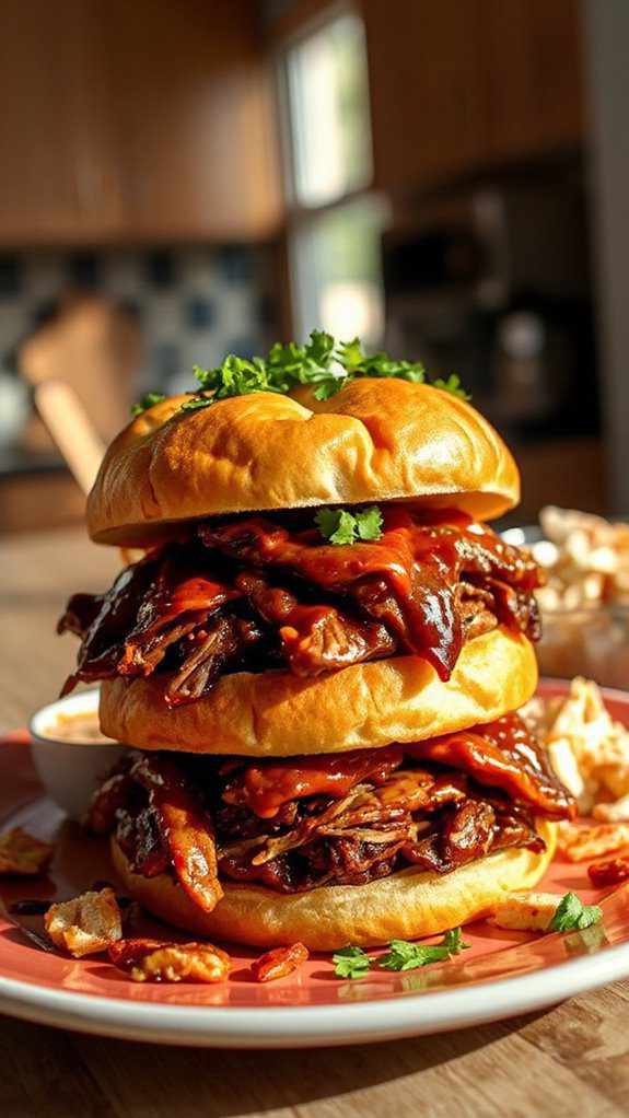 savory pulled pork sandwiches