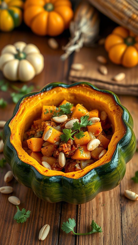 savory pumpkin filled acorn squash