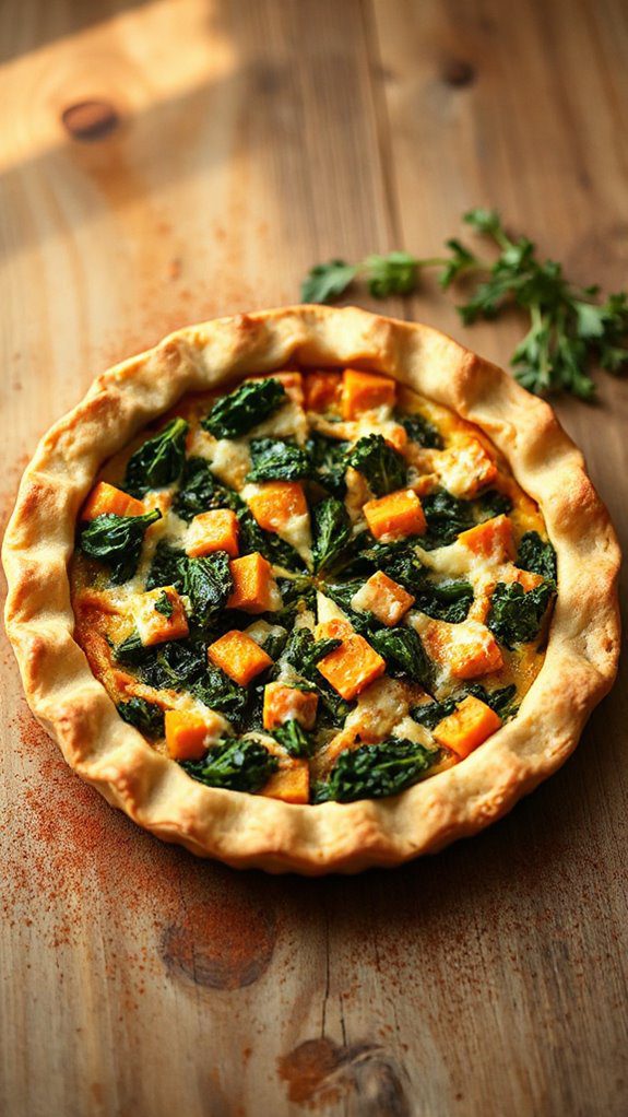 savory quiche with vegetables
