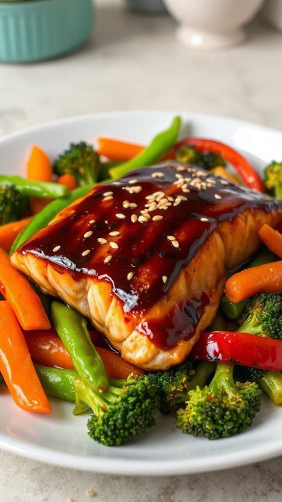savory salmon with vegetables