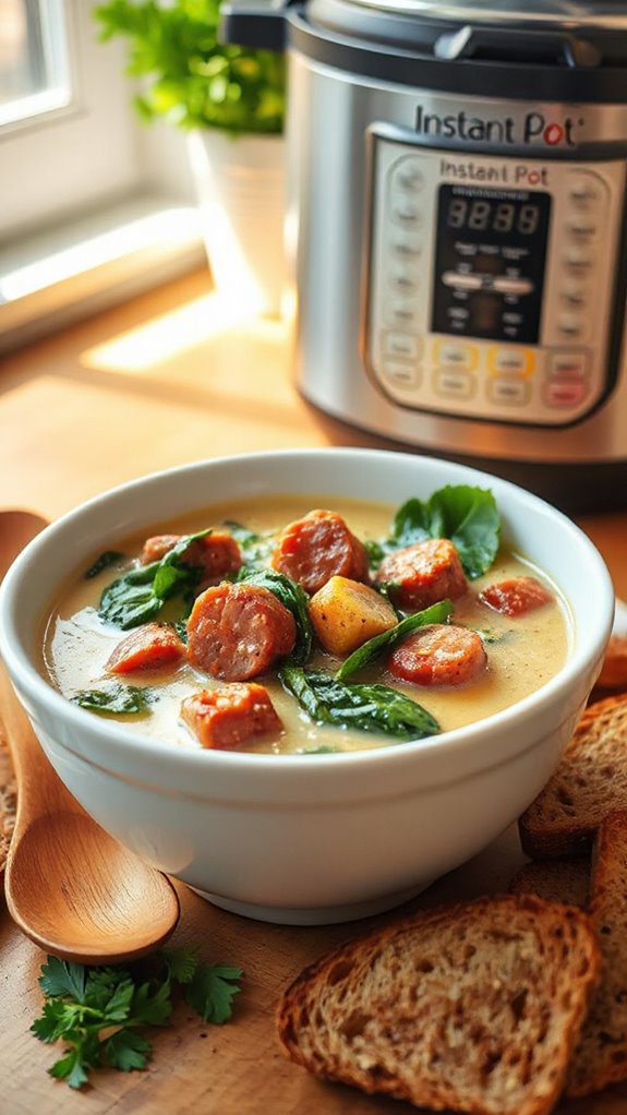 savory sausage spinach soup