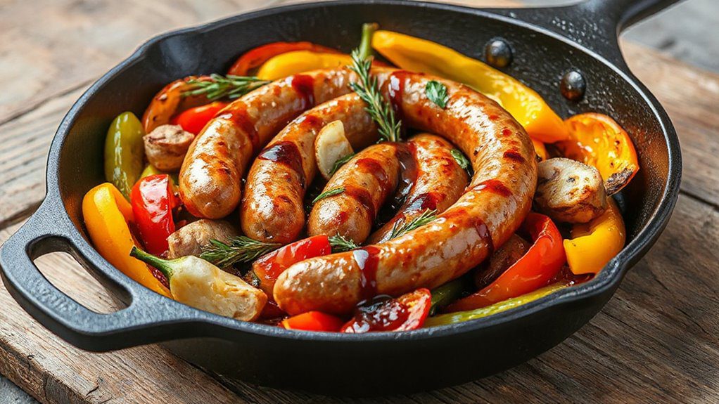 savory sausage with peppers