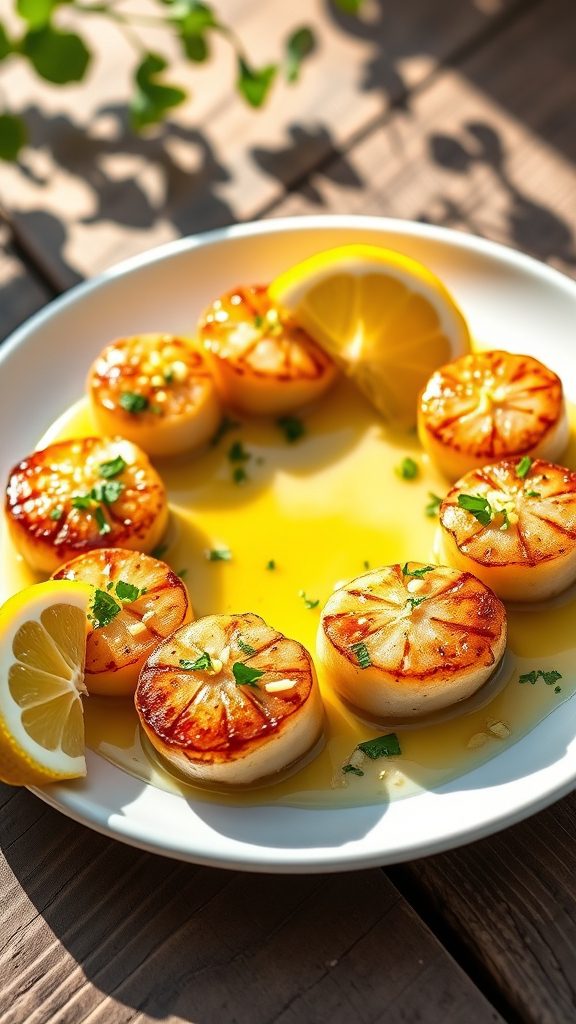 savory scallops with lemon