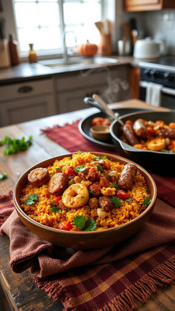 savory seafood and sausage