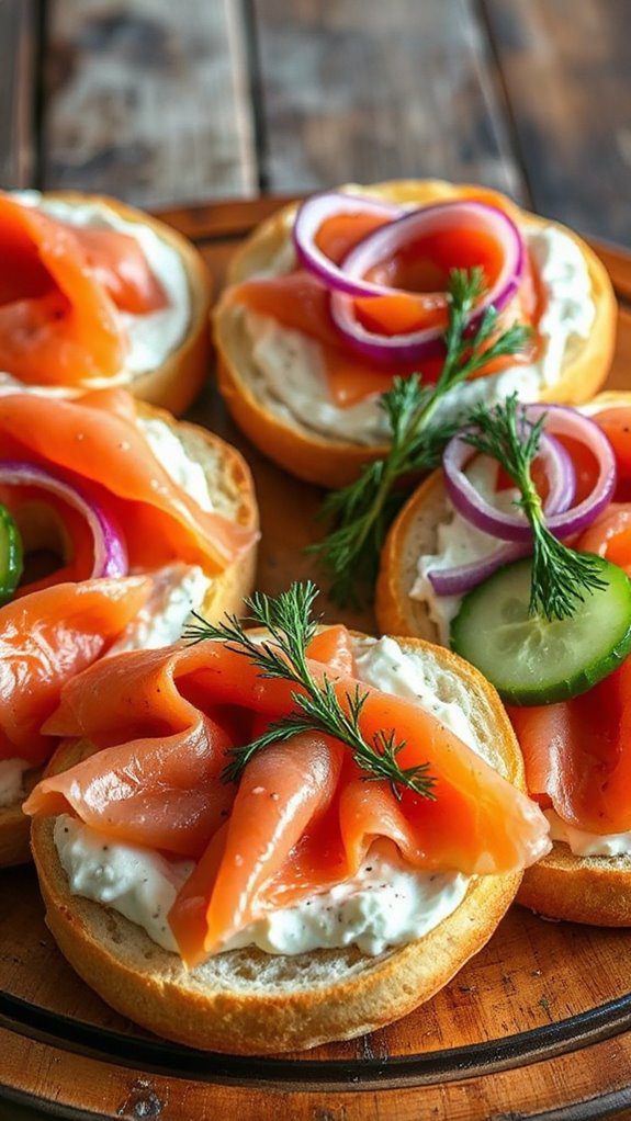 savory smoked salmon bagels
