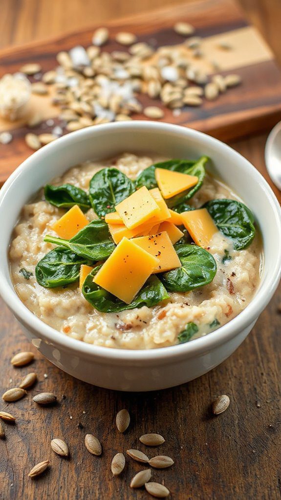 savory spinach cheese oatmeal savory spinach cheese oatmeal