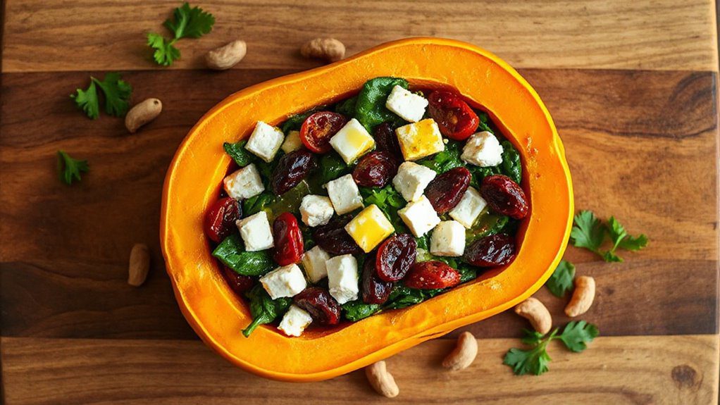 savory spinach feta squash