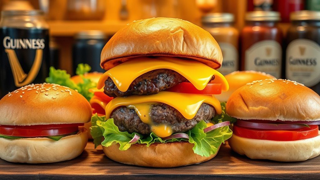 savory stout flavored beef patties