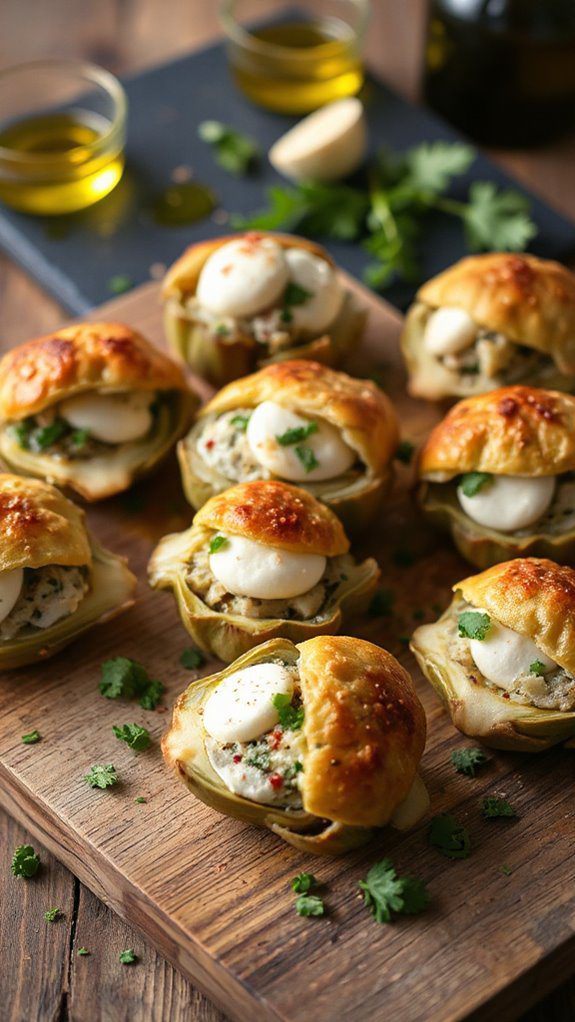 savory stuffed artichoke hearts