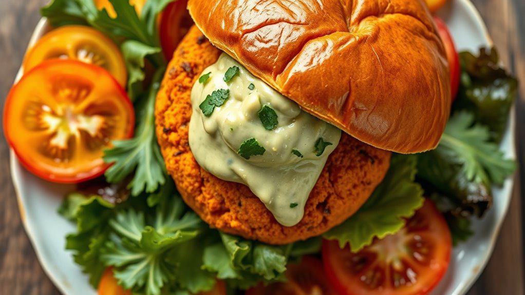 savory sweet potato burger