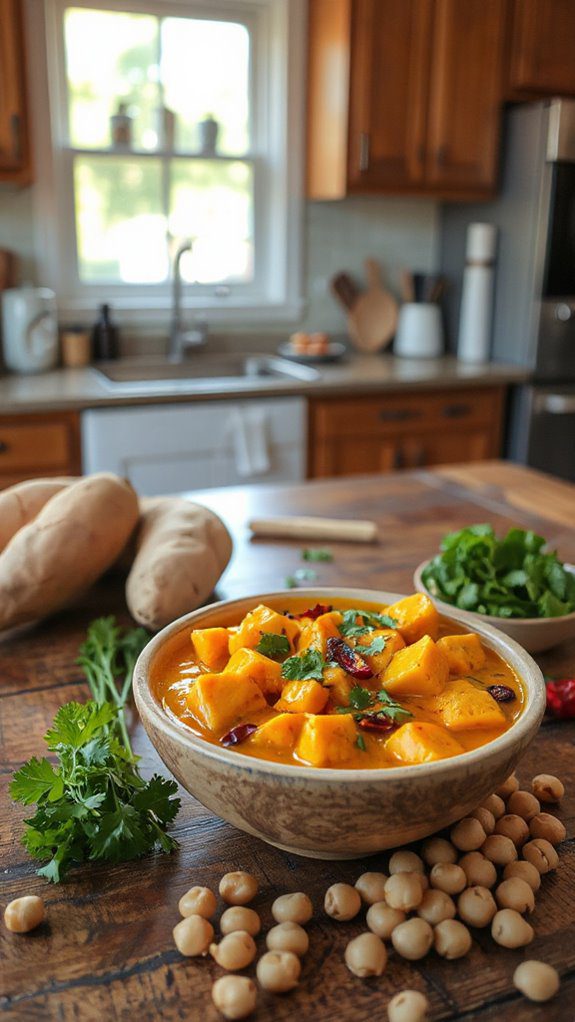 savory sweet potato curry