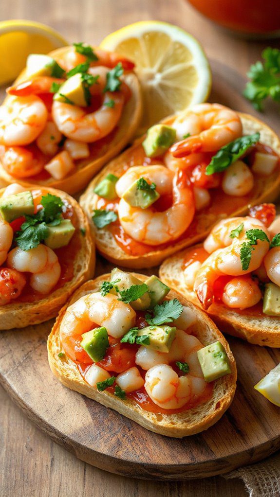 seafood appetizer with toast