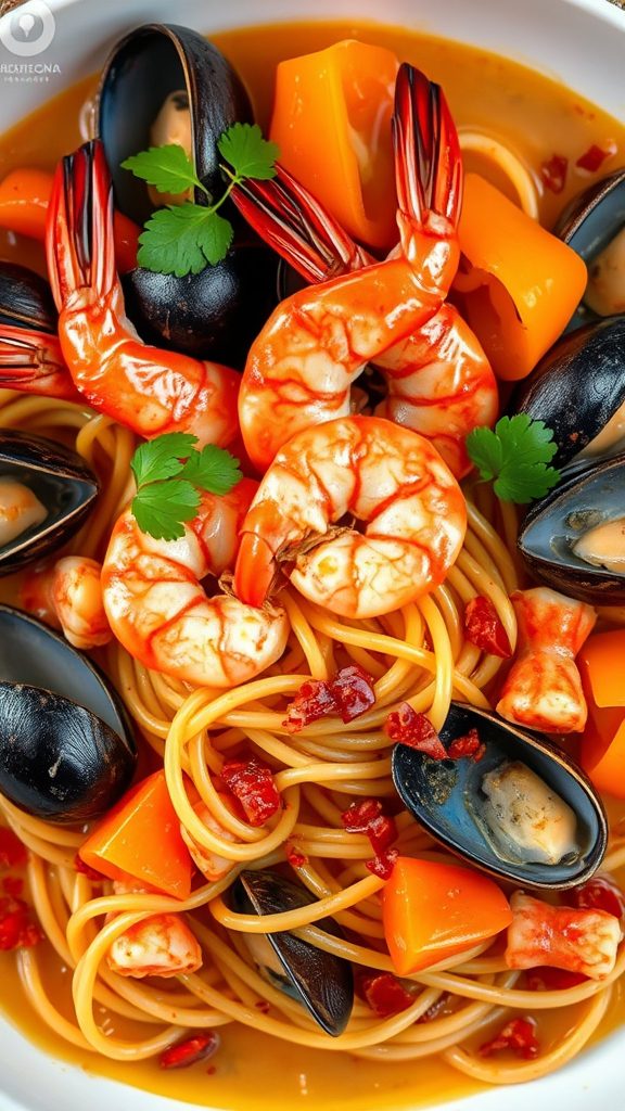 seafood noodle dish