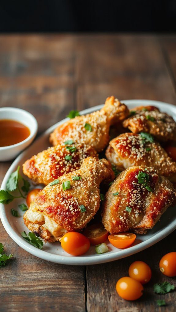 sesame crusted chicken thighs sesame crusted chicken thighs