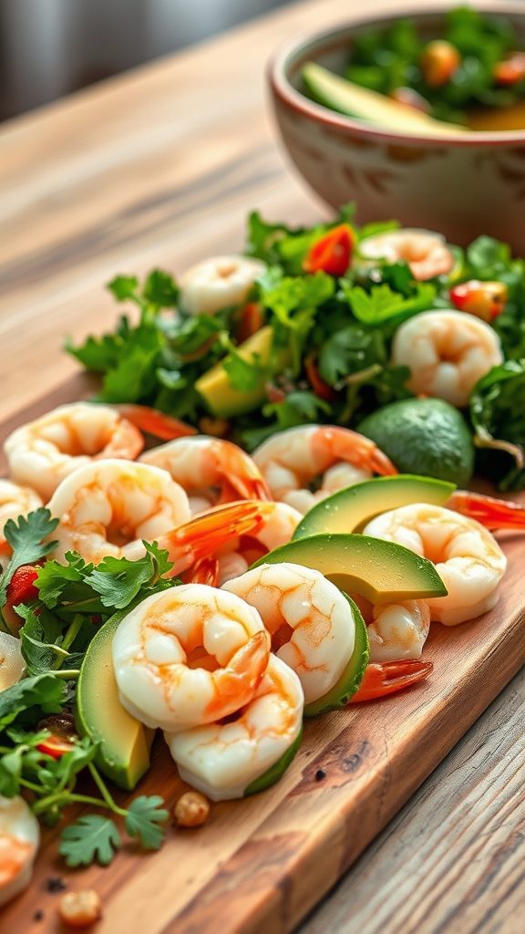 shrimp avocado mixed salad
