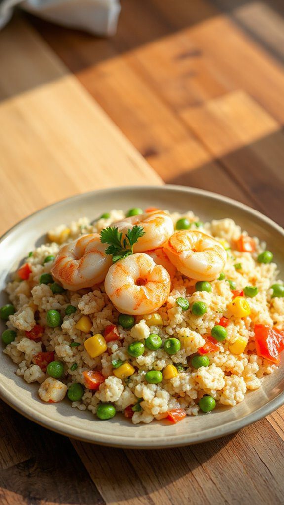 shrimp cauliflower rice dish shrimp cauliflower rice dish