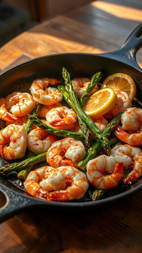 shrimp cooked with asparagus shrimp cooked with asparagus