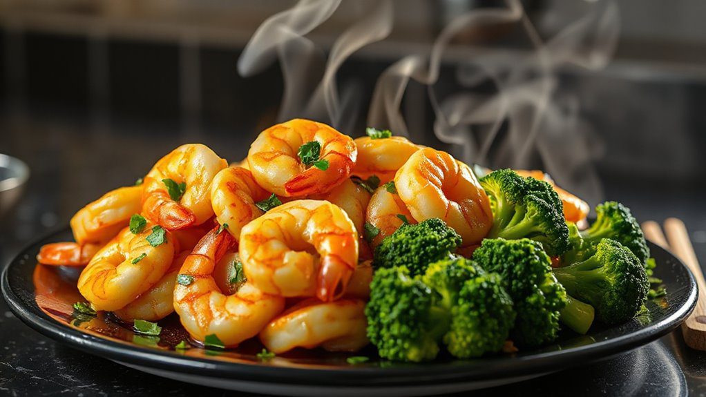 shrimp saut ed with broccoli