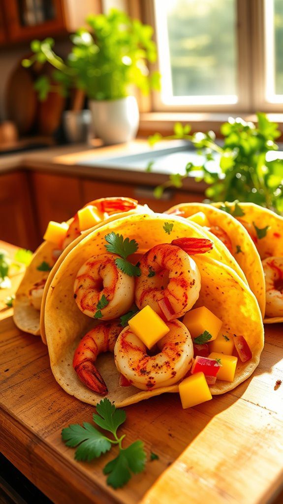 shrimp tacos with mango