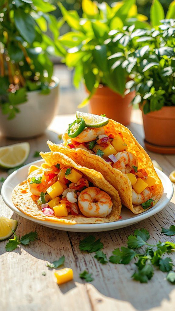 shrimp tacos with mango