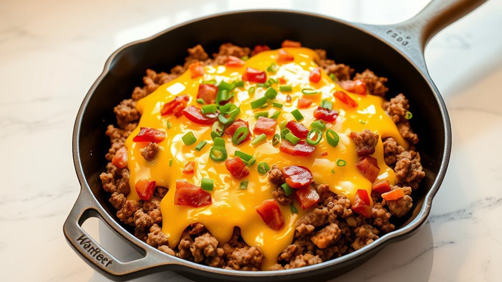 sizzling cheesy bacon goodness sizzling cheesy bacon goodness