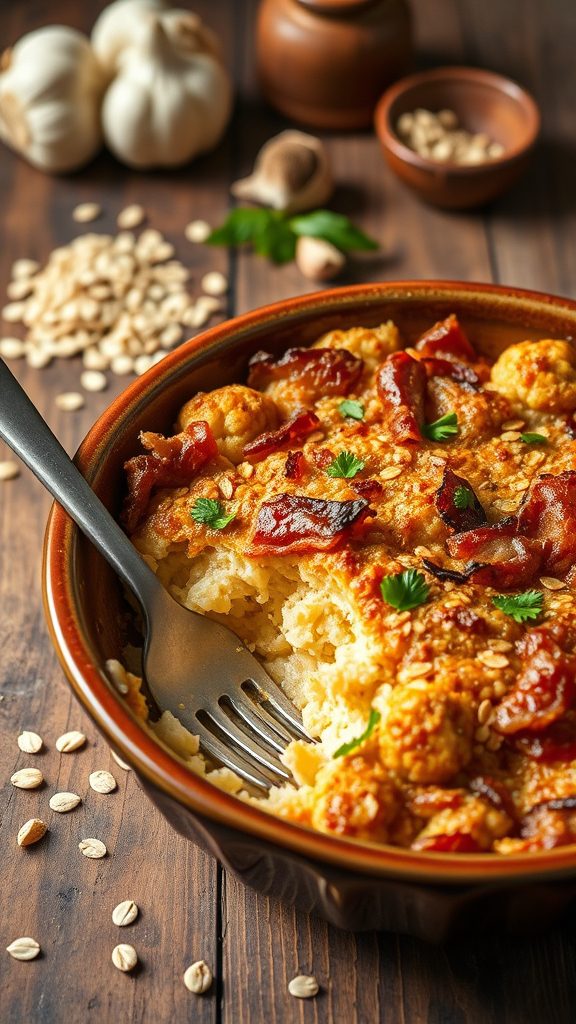 smoky cauliflower oat dish