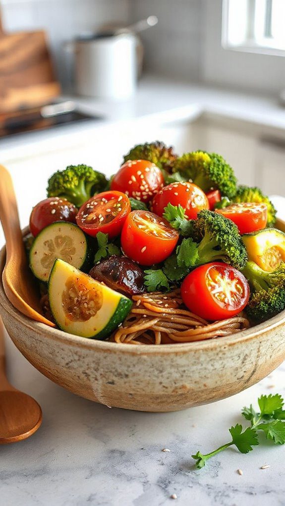 soba noodle vegetable salad